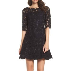 Eliza J black lace cocktail dress
